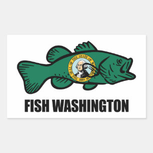 Fish Washington State Rectangular Sticker