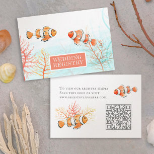 Fish watercolor wedding registry enclosure card
