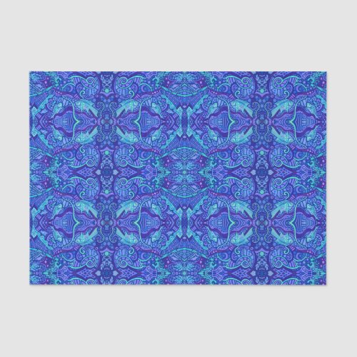 Fish Waves Underwater Bohemian Arabesque Pattern T Tissue Paper