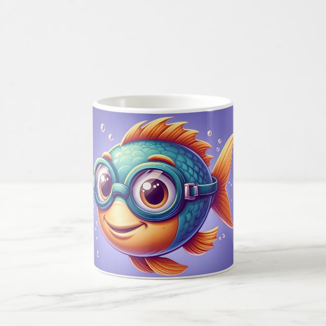  Fish wearing swimming goggles Coffee Mug (Center)