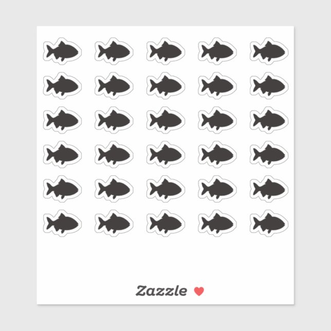 Fish Wedding Place Card Food Meal Menu Choice Sticker (Sheet)