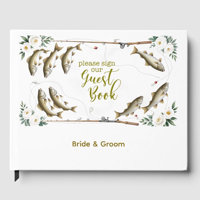 Fish Wedding themed for fishing lovers Guest Book (Front)