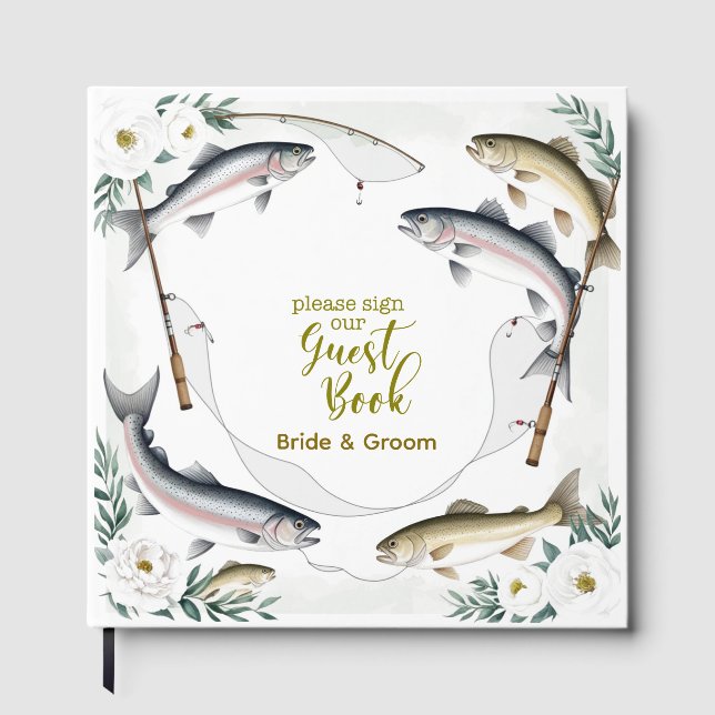Fish Wedding themed for fishing lovers Guest Book (Front)