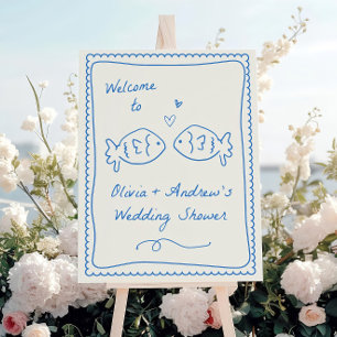 Fish Welcome Sign Template Editable Hand Drawn