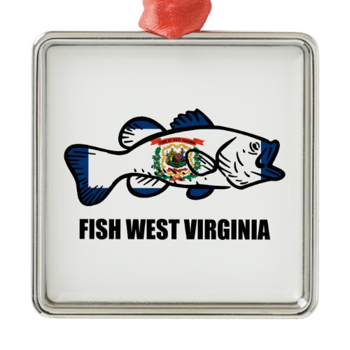 Fish West Virginia Metal Ornament