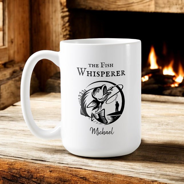 Fish Whisper Funny Fisherman with Any Name Coffee Mug (Creator Uploaded)