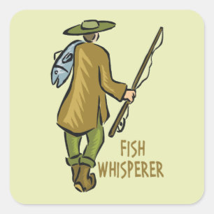 Fish Whisperer Fishing Square Sticker