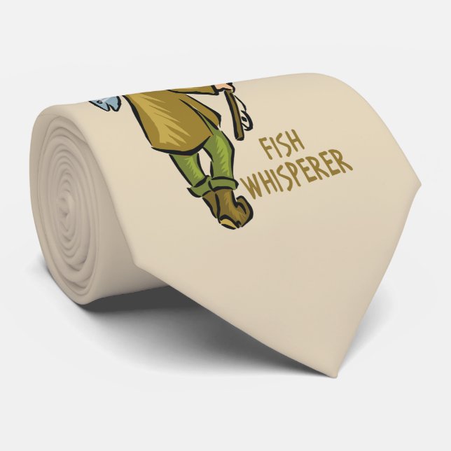 Fish Whisperer Fly Fishing Trout Fisherman Neck Tie (Rolled)