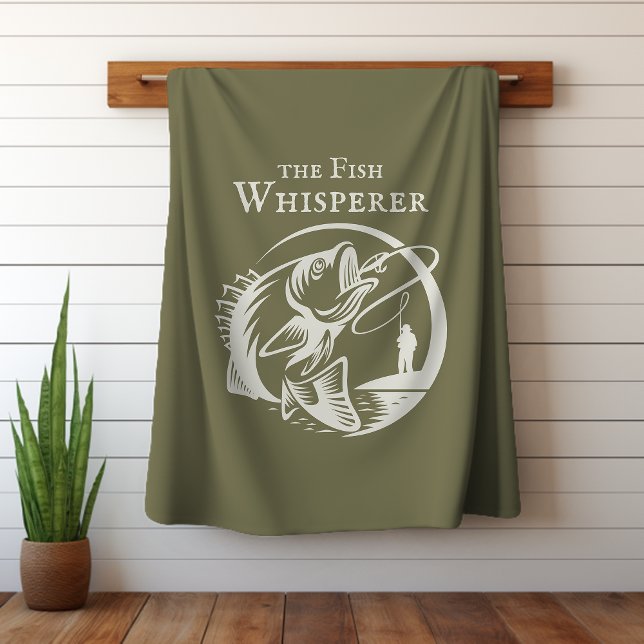 Fish Whisperer Outdoor Sports Fishing Fleece Blanket (Creator Uploaded)