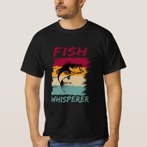 Fish Whisperer Retro Vuntage gift for anglers T_Shirt