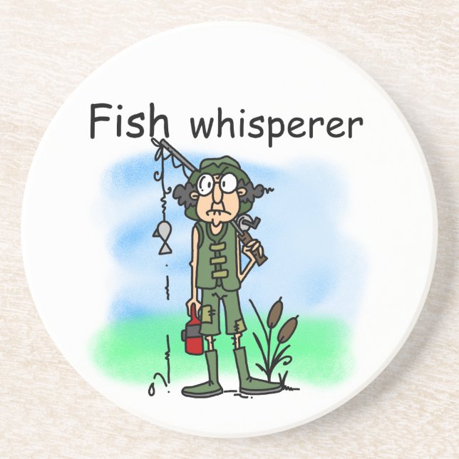 Fish Whisperer Sandstone Coaster (Front)
