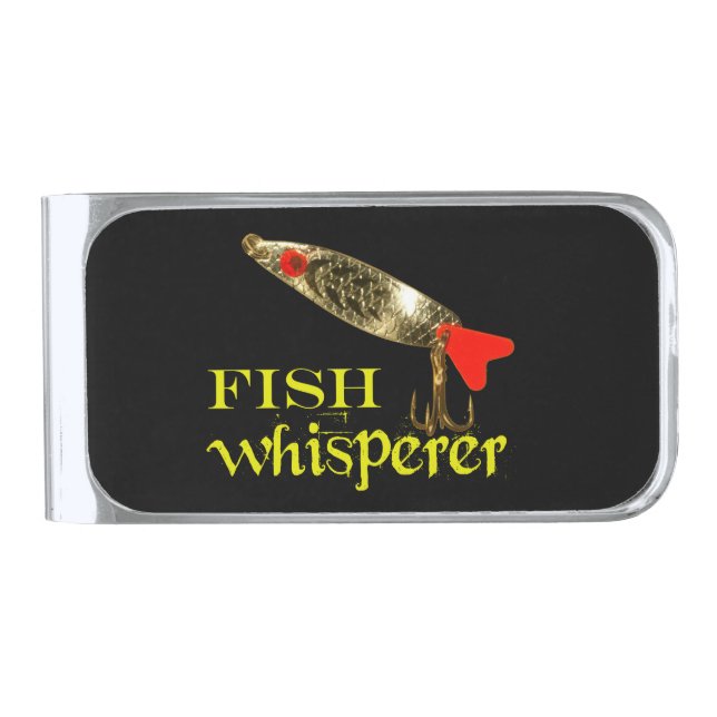 Fish Whisperer Silver Finish Money Clip (Front)