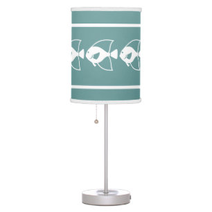 FISH White on blue Table Lamp