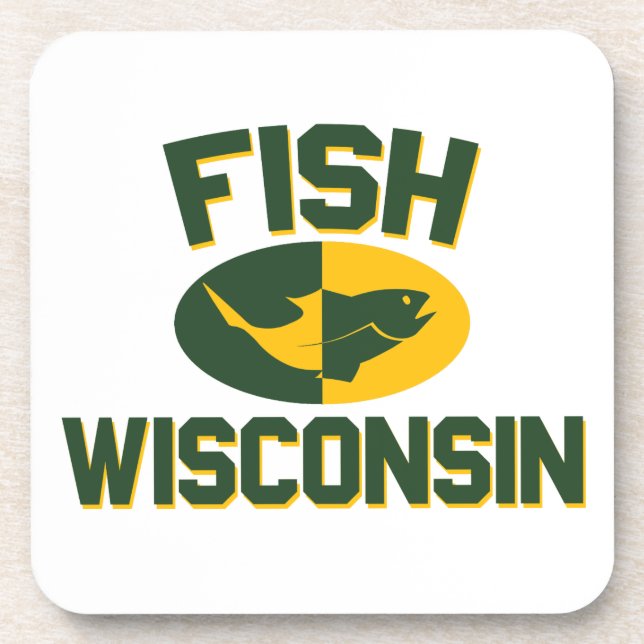 Fish Wisconsin Beverage Coaster (Front)