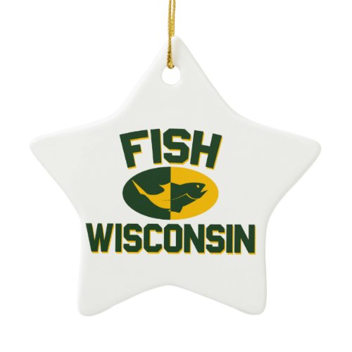 Fish Wisconsin Ceramic Ornament