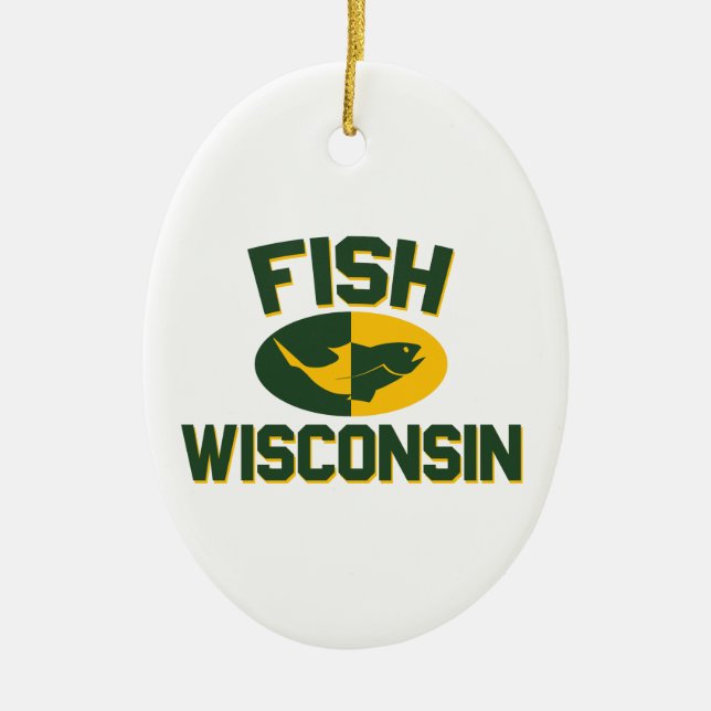 Fish Wisconsin Ceramic Ornament (Front)