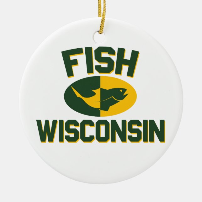 Fish Wisconsin Ceramic Ornament (Front)