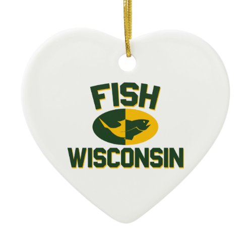 Fish Wisconsin Ceramic Ornament