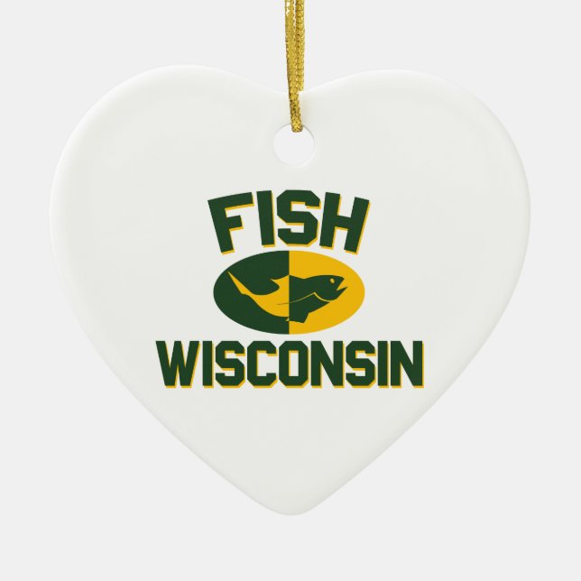 Fish Wisconsin Ceramic Ornament (Front)