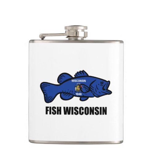 Fish Wisconsin Flag Flask