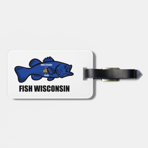 Fish Wisconsin Flag Luggage Tag