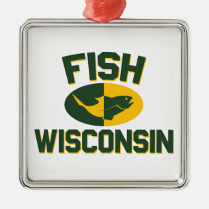Fish Wisconsin Metal Ornament
