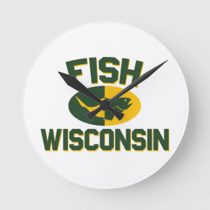 Fish Wisconsin Round Clock