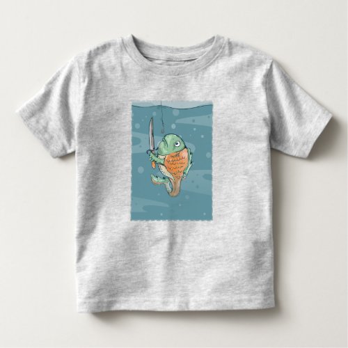 Fish with a knife toddler t_shirt