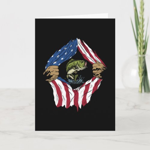 Fish with american Flag Card