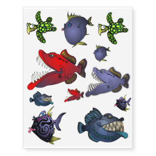 Fish With Attitude Collection by Mike Quinn Temporary Tattoos