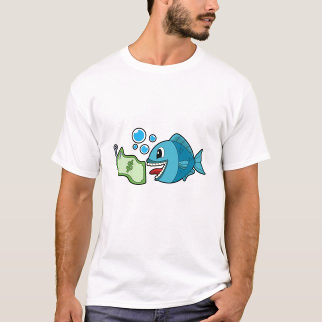 Fish with Bank note T-Shirt (Front)