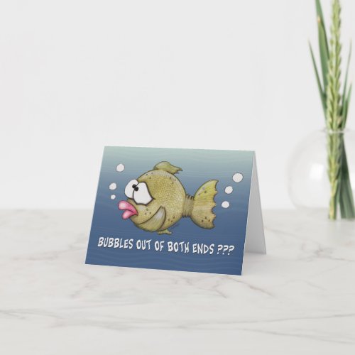 Fish With Bubbles Out of Both Ends Card