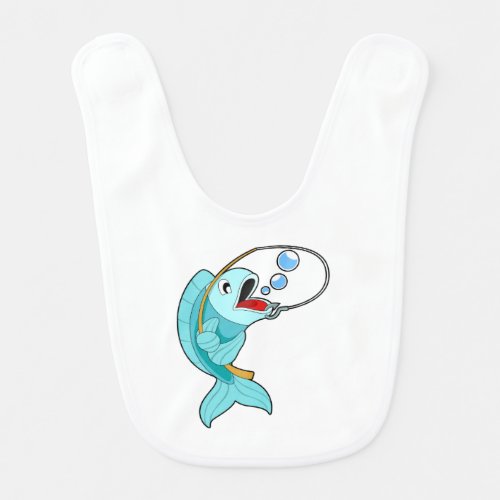 Fish with Fishing rod Baby Bib