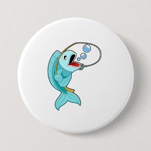 Fish with Fishing rod Button