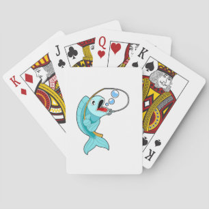 Fish with Fishing rod Poker Cards