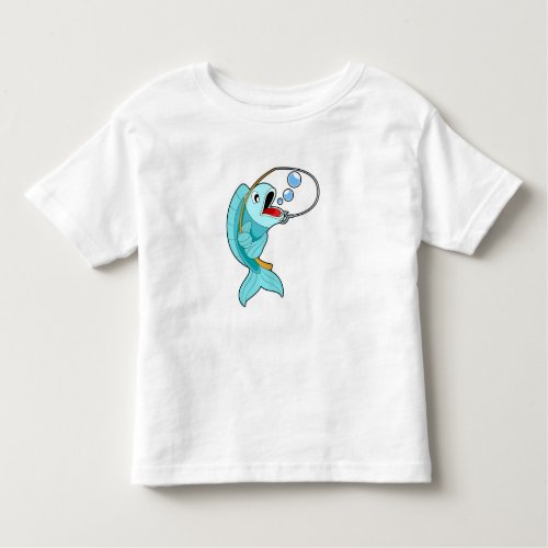 Fish with Fishing rod Toddler T_shirt