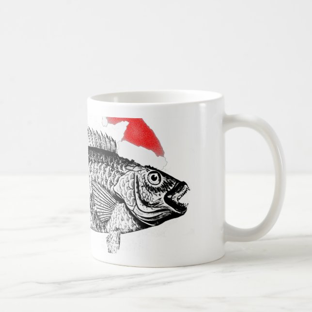 Fish with Santa HAt Coffee Mug (Right)