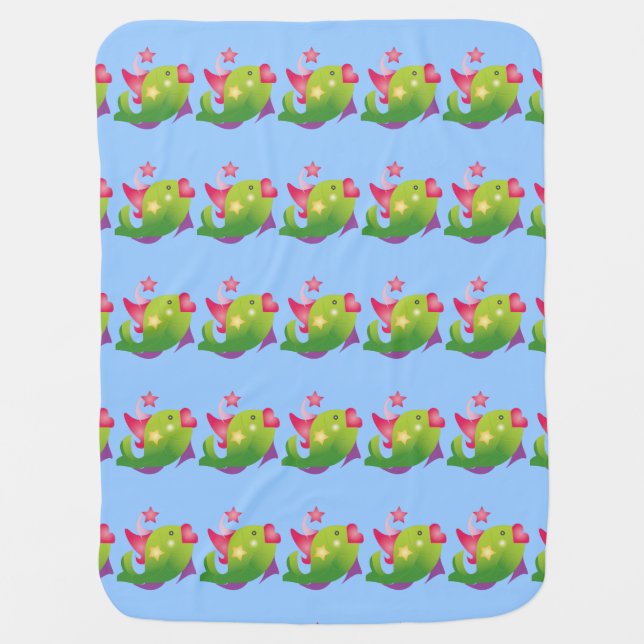 Fish With Stars Baby Blanket (Front)