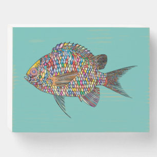 Fish Wood Box Sign