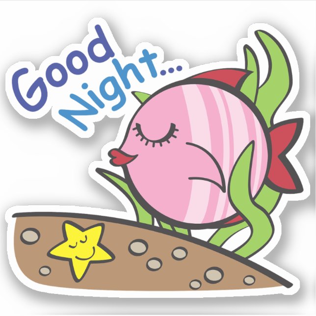 Fish World - Good Night Sticker (Front)