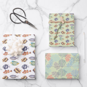 Fish Wrapping Paper, Nautical Gift Wrap