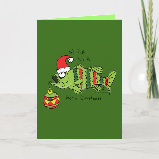Fish You a Merry  -  Christmas Bass Greeting Card (Front)