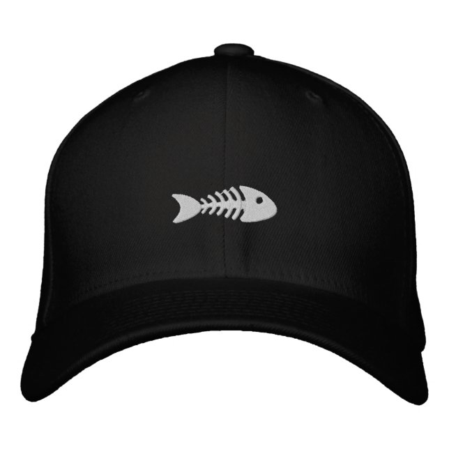 Fishbone Embroidered Baseball Hat (Front)