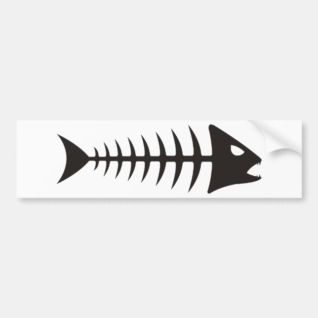 Fishbone fish bumper sticker (Front)