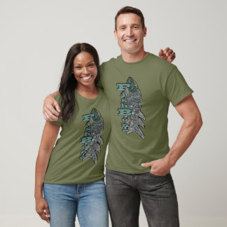 FishBone With Vertical Text T-Shirt