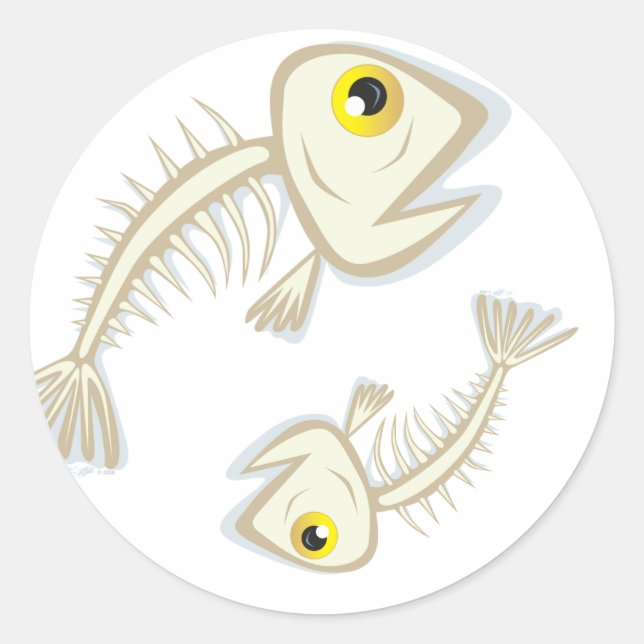 FishBones, FishBones Classic Round Sticker (Front)
