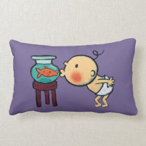 Fishbowl Kisses Orange Goldfish Lumbar Pillow