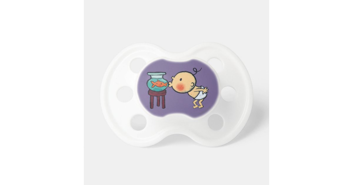 Fishbowl Kisses Orange Goldfish Pacifier | Zazzle