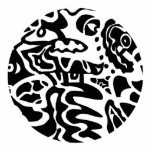 Fishdisk Abstract Art Statuette<br><div class="desc">B&W digital abstract art photo sclupture. Keychain,  Mug,  and full uncroped design on poster available as well.</div>