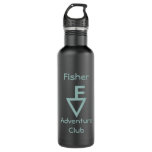 Fisher Adventure Club - Light Teal Logo Stainless Steel Water Bottle at Zazzle
